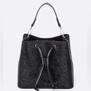 Black Rhinestone Tote Bag